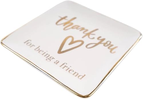 Miniatura 2 de Bandeja de cerámica para joyas – Plato de joyería pintado a mano de 6 x 6 pulgadas, decoración estética del hogar, plato de cerámica pequeño o