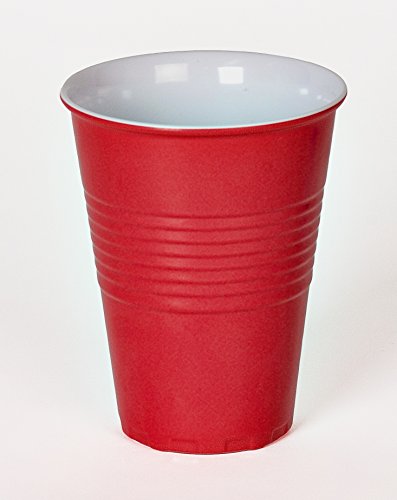 Set of 4 Reusable Melamine Red "Plastic" Party Cups