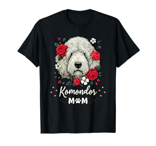Roses Flowers Komondor Hungarian Sheepdog Komondors T-Shirt for Men Women