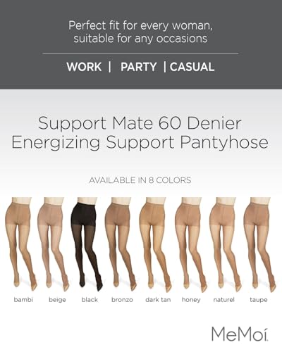 Image of MeMoi Support Mate 60 Denier Energizing Support Pantyhose