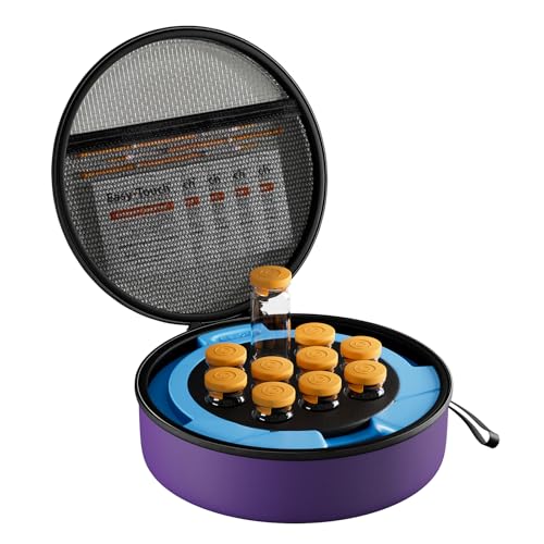 ProCase 10 Slots Insulin Vial Cooler Travel Case with Ice Brick Hard Peptide GLP-1 Storage Holder for Standard 5ml 10ml U-100 Vials Diabetic Supplies Cooling Organizer Container -Purple