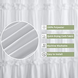 Victorian Ruffle Shower Curtain, Ruched Microfiber Vintage Handcrafted Bow Tie Bath Curtain for Master Bathroom, with 12 Buttonholes, 72" W x 72" H, White (LQ-10) Victorian Ruffle Shower Curtain Ruched Microfiber Vintage Handcrafted Bow Tie Bath Curtain for Master Bathroom with 12 Buttonholes 72 W x 72 H White LQ 10