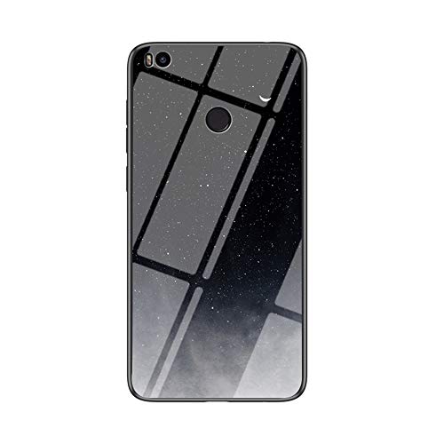 MadBee Funda para Xiaomi Mi MAX 2 [con Protector de Pantalla],9H Cristal Templado [Cielo Estrellado] + Borde de TPU Silicona Suave Fundas Case Cover (Cielo Estrellado Negro)