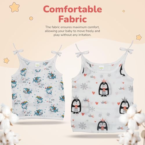 Image of BAYBEE New Born Baby Clothes Muslin Cotton Dress for Kids | Soft, Breathable Half Pant Set | Unisex, Comfortable & Stylish | Perfect for Sensitive Skin | Baby Shower Gift (Pack of 5) (Multi, XS)