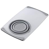 ISCBAFYX Tabla de cortar de cocina, tabla de cortar de plástico multifuncional con fregadero, tabla de cortar plegable, fácil de limpiar (color: multicolor, tamaño: 50 x 28,5 cm) (multicolor)