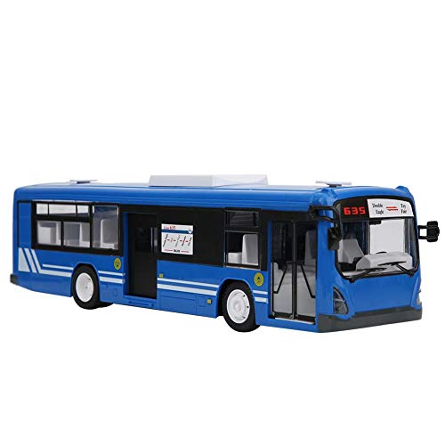 Yencoly RC Car Bus,Blue Remote Control Bus 2.4GHz Electric with Simulation Sound Light 1:20 Scale RC Car Model Toy Remote Control Bus Toys with Light and Sound Bus Toys Set (Blue)