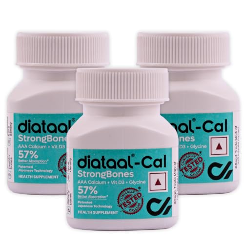 Image of Diataal Calcium supplement for Men & Women | 57% Better Absorption | AAA Cal 500mg + D3 (400 IU) |Calci and Vitamin D3 Tablets | Strong bones & Joint Health|90 Tablets