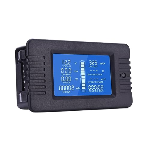 Moniteur de Batterie CC DELURA LCD Voltampèremètre 9 Fonctions pour Système Solaire