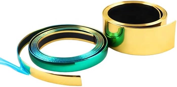 UNIQUELLA Pack of 1 Piece Chrome Golden Stripes 1 Inch Suitable in Home Decor Wall Decor Furniture Couch Sofas Length 15 Meter PVC Stripes Panel with 50 ml Glue Included.
