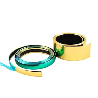 UNIQUELLA Pack of 1 Piece Chrome Golden Stripes 1 Inch Suitable in Home Decor Wall Decor Furniture Couch Sofas Length 15 Meter PVC Stripes Panel with 50 ml Glue Included.