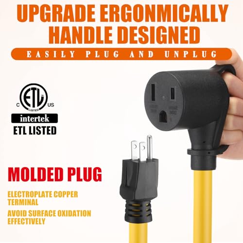 Image of Tellegloww 1ft NEMA 5-15P to 6-50R Welder Adapter Cord 15Amp 5-15P Male to 50Amp 6-50R Female 3 Prong to 3 Prong Welding Power Adapter, STW 10 AWG /3C, ETL Listed