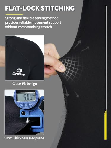 Image of Owntop 5mm Wetsuit for Men Women, High Stretch Warmth Neoprene Suit | GBS Seam, Front Zipper Wet suit for Cold Water Swimming, Surfing, Snorkeling , Scuba