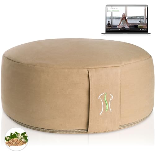 BACKLAXX ® Yoga Kissen, Meditationskissen XL 35cm [30% mehr...