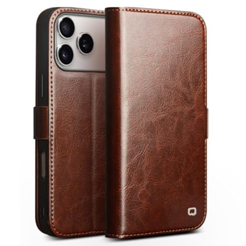 Étui iPhone 17 Pro Max anti-rayure en cuir avec porte-cartes sécurisé