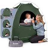 Hiccapop Daydreamer Blackout Tent for Pack and Play, Patented Portable Crib Tent, Blackout Canopy Crib Cover, Sleep Pod for Kids, Sage Green