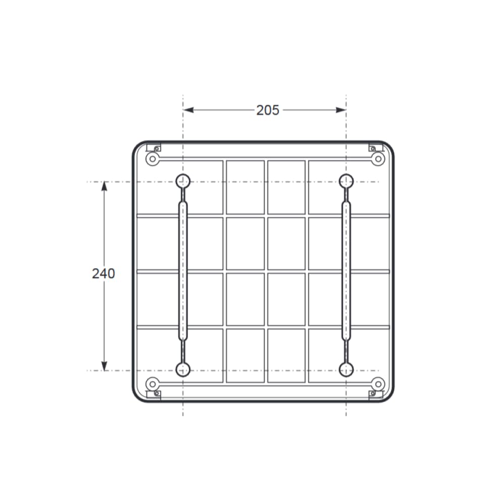 Quadro vuoto flangiato, 330x330x150mm, 16 moduli, 3 prese - Rosi RS3975
