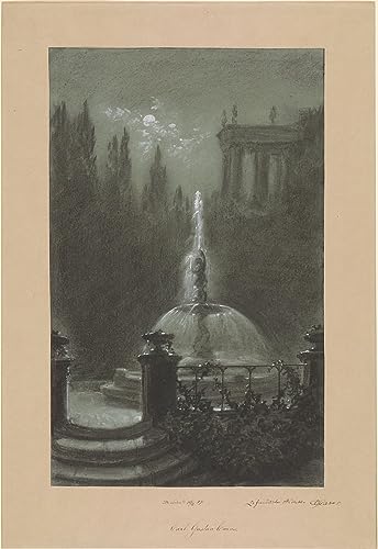 Tableau une fontaine au clair de lune pour apaiser l'ambiance de votre salon