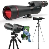 BOSTRON 25-75x82 Spotting Scopes with Tripod Carrying Bag Phone Adapter, Spotting Scopes for Target Shooting, BAK4 HD Waterproof Spotter Scope for Birding and Wildlife