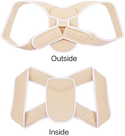 Posture Corrector Adjustable Corset Spine Support Belt Poor Posture Corrector Back Shoulder Posture Correction Brace Orthotics Belt Back Brace (Color : Beige, Size : Small)