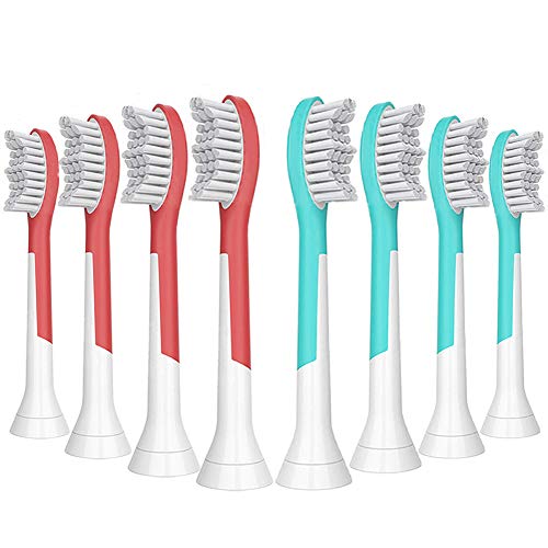 Kids Replacement Heads for over 7 Years Old, Compatible with Philips Sonicare for Kids Electric Toothbrush, Kids Toothbrush Replacement Heads Fit HX6321,HX6340,HX6032/94,HX 6034,HX6330,HX6320 (8 Pack)