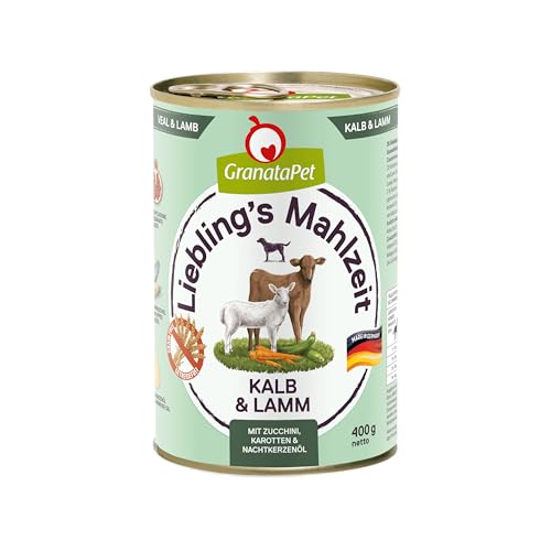 GranataPet Liebling's Mahlzeit Kalb & Lamm, Nassfutter für Hunde, Hundefutter ohne Getreide & ohne Zuckerzusätze, Alleinfuttermittel, 6 x 400 g 5 GranataPet Liebling's Mahlzeit Kalb & Lamm, Nassfutter für Hunde, Hundefutter ohne Getreide & ohne Zuckerzusätze, Alleinfuttermittel, 6 x 400 g