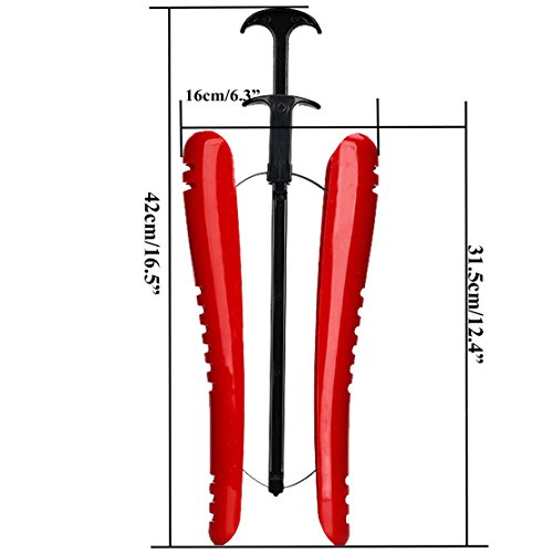 Newferu Boot Tree Shaft Shaper Holder, Reusable Support Form Insert Keeper Adjustable For Tall Boots (L 16.5" Red) #TOP1
