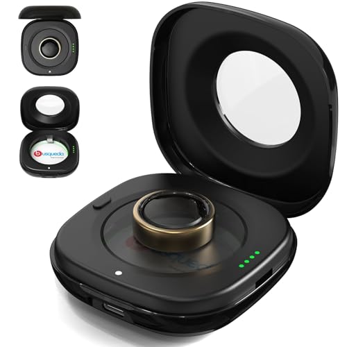 Wireless Charging Case for Oura Ring 3 Charger 2000mAh Portable Travel Charging Station Fits All-Sized Ring Gen 3 30-Day Runtime (Official Charger NOT Included) Black
