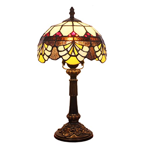 XNSHUN Lampada da scrivania in stile Tiffany Lampada da scrivania in stile barocco Lampada antica vintage fatta a mano in vetro colorato per soggiorno, camera da letto, caffè, dormitorio universitario