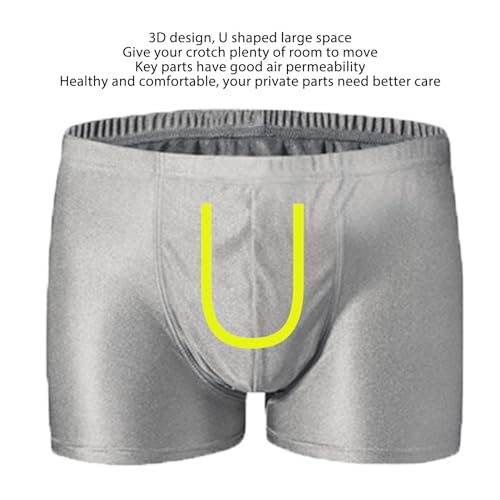 Man's EMF Shielding Boxer Brief Silver Fiber Cotton EMF Shielding Underwear Men Radiation Protection Underpants Boxer Briefs Underwear (L)2