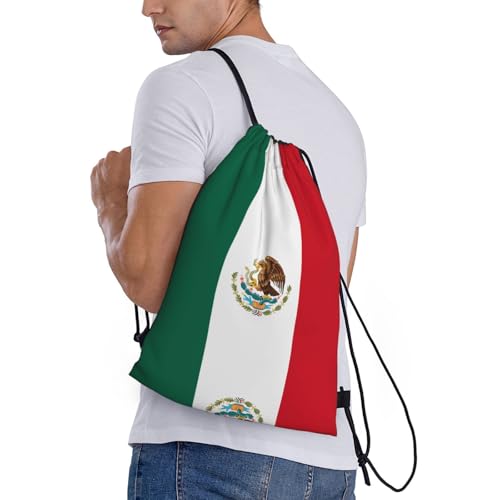 Small Lightweight Drawstring Bags â€“ Gym Flag of Mexico Print Backpack Bag for Sports, Yoga, Travel & Hiking â€“ Adjustable3