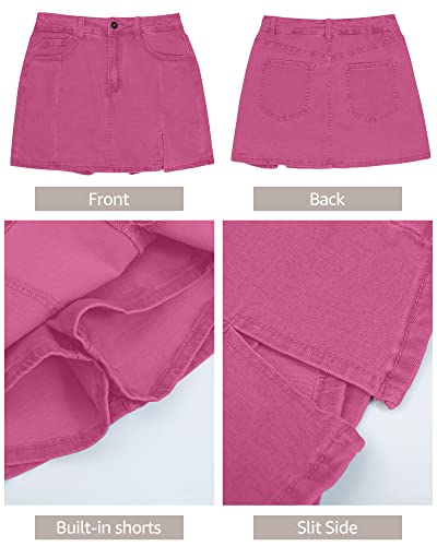 image for luvamia Skorts for Women Denim Mini Skirt Side Slit with High Wasited 