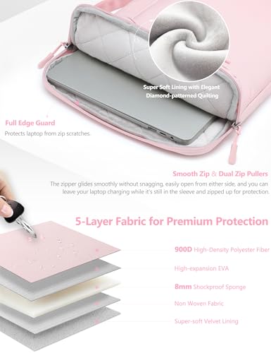 Housse PC portable 14 pouces et MacBook Air 15 étui de protection rose - 3