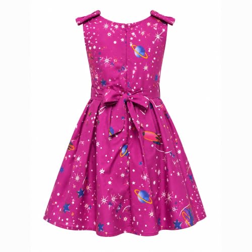 Image of Miss Lavish London Kid Dress for Girls, Shoulder Bow Printed Party Dress, Summer Dress for Girls, Kids Printed Dress for Birthday, Vacation, Wedding & Festival Girls Dresses