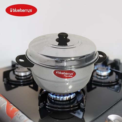 Image of 𝗕𝗹𝘂𝗲𝗯𝗲𝗿𝗿𝘆❜𝘀 Idli Maker Stainless Steel - Idly Cooker with 3-Plates for idly, 1-Plate for mini Idly & 1-Plate steamer| Idli maker induction base & Gas Stove Compatible -(15 Idlies & 20 mini idlies)