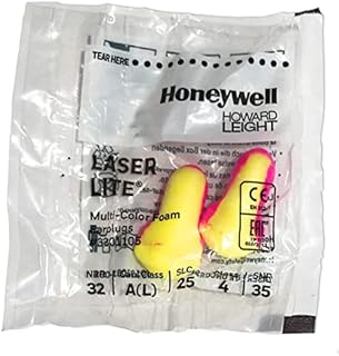 Howard Leight 3301105 Laser Lite Ear Plugs, Pink&Yellow, 20 Pairs