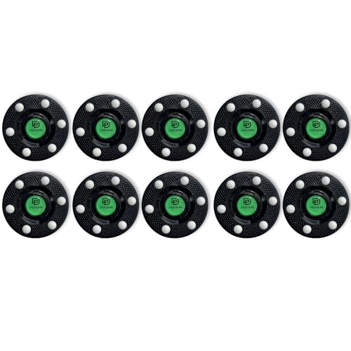 P&D Gear Inline Hockey Pucks– Official Inline Roller Hockey Regulation Size & Weight – 4oz 6 Glide Dots for Fast Smooth Play – DEK, Roller, and Indoor Hockey Training Pucks, Black (Black - 10 Count) by P&D Gear - Used condition - US$33.24