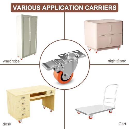 Nisusk LQ-2P 2 Inch Heavy Duty Swivel Plate Caster Wheels thumb #3