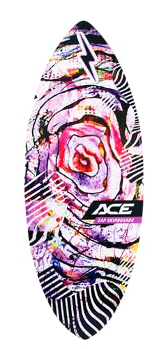 Zap Skimboards Ace V2 Skimboard, E-Glass™ Wrap, SuperDura™ Bottom, 3/4 Thick (Pink Swirl, 54")
