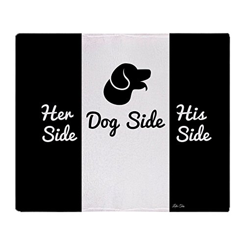 CafePress Dog Side Vs His Her Side Bedspread Throw Blanket Soft Fleece Throw Blanket, 50 x60  Stadium Blanket