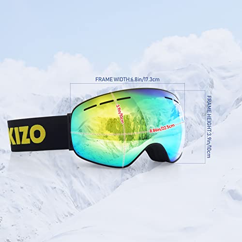 Image of Ski Goggles Anti Fog UV Protection Double Layer Spherical Lens Snow Snowboard Goggles for Women Men Youth