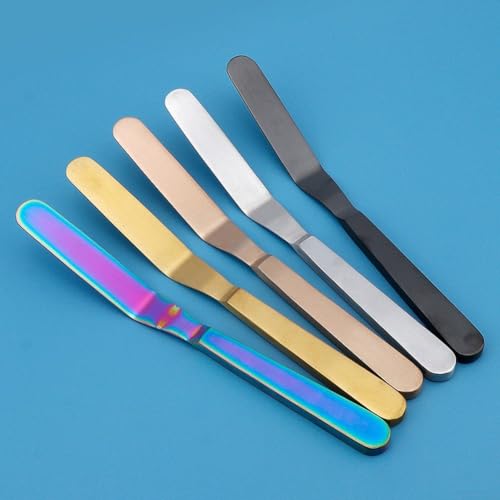 Miniatura 6 de Getdoublerich Espátula De Acero Inoxidable Para Glaseado De Pasteles, Espátula Compensada, Esparcidor De Mantequilla, Espátula En Ángulo Para Tartas, Herramientas Para Hornear Para Decoración