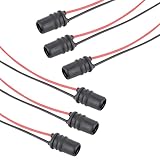 ijuicy 6 PCS Car 194 Bulb Socket, T10 Socket Pre-Wired Connector with Extension Pigtail Wiring Harness, Universal Light Bulb Socket for Car Dashboard Lights, Fog Lights, License Plate Lights (Round)