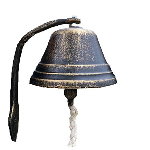 Colgante Timbre Antiguo Antiguos accesorios de metal de pared de montaje en la puerta llamada campana grande de la vendimia de hierro fundido timbre patio tienda café decoración de la pared artesanía