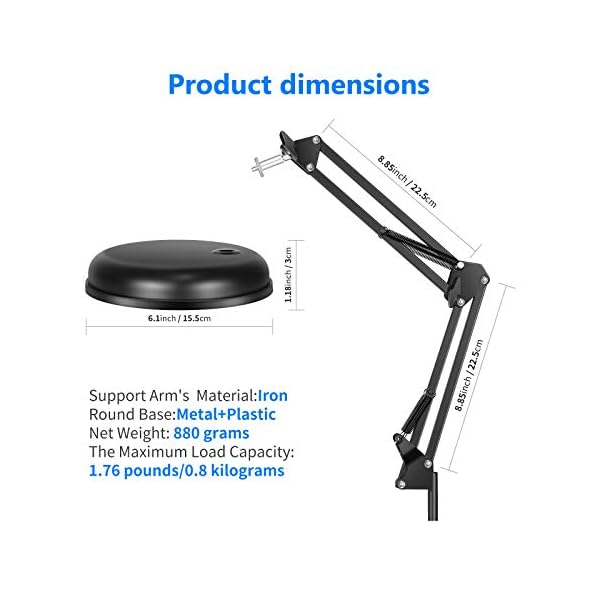 Neewer Einstellbare Tisch Auslegerscheeren Arm Ständer Halter mit Basis für Webcam C922 C930e C930 C920 C615 – Bild 3