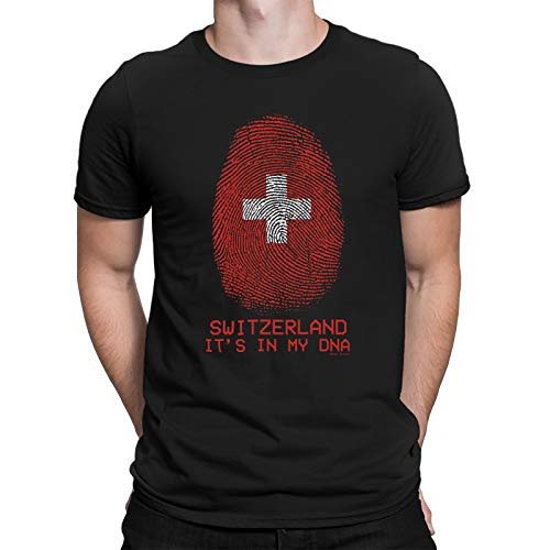 buzz shirts Mens Switzerland 2021 Football T-Shirt Its in My DNA Fingerprint Flag Swiss Euro Team