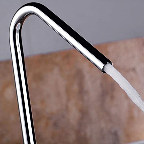 Grifo de lavabo alto con caño giratorio universal para baño moderno 2