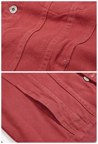 Image of LZLER Men's Denim Jackets Distressed Destroyed Classic Vintage Slim Fit Ripped Fashion Trendy Trucker Jean Jackets