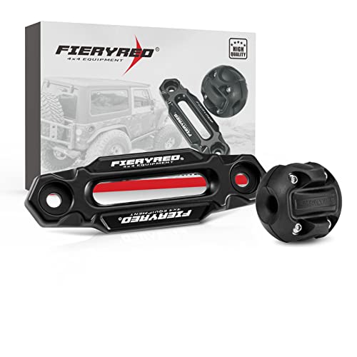 Fieryred Winch Hawse Fairlead With Winch Cable Hook Stopper Kit,4-7/8 Inch Bolt Pattern Aluminum Fairlead For Synthetic Rope,Suitable For 3500-4500Lbs Atv/Utv Winch #TOP20