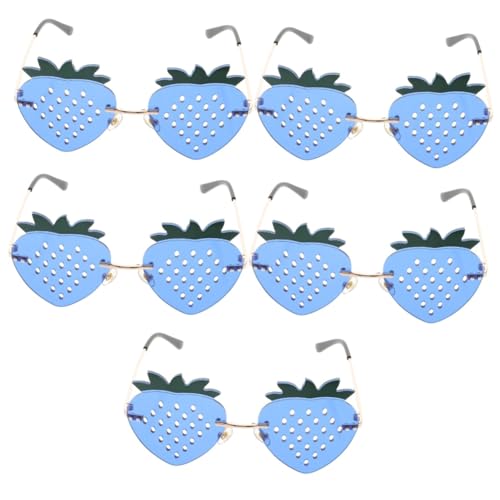 Lunettes fraise sans monture GALPADA design transparent rouge et branches en métal léger