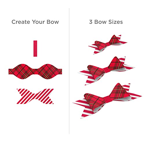 Hallmark Holiday Wrapping Paper with DIY Bow Templates on Reverse (3 Rolls: 120 sq. ft. ttl) Red Plaid, Stripes, Polka Dots for Christmas, Valentines Day, Birthdays, Graduations